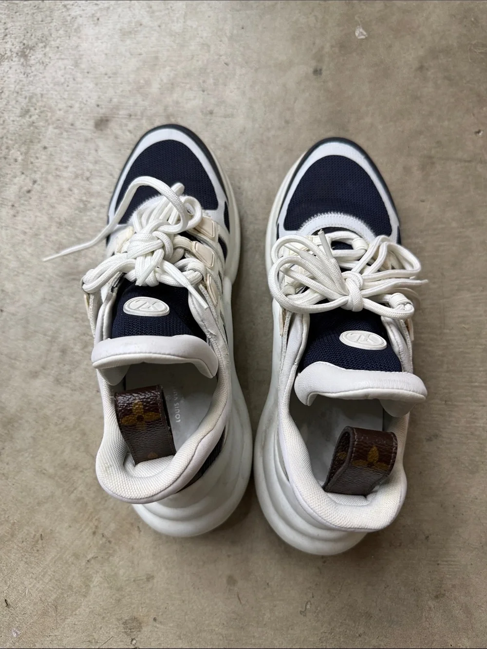 Louis Vuitton White and Black Runaway Sneakers
